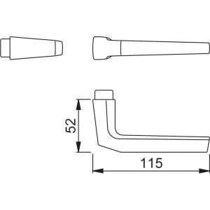 AnsaPro Drückerpaar Aller, Aluminium silber, Maße: 52x115mm, für Innentüren.