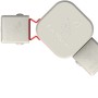 Weißer Pfosten Montageadapter für Zaunbau im 45 Grad Winkel.