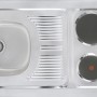 Respekta Miniküche 100cm: Spüle mit Abtropffläche und 2 Kochplatten