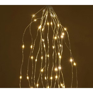 Silberdraht-Lichterkette Kaskade 40 LEDs Warmweiß