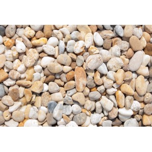 Bunte Flusskiesel, 16-32 mm, im 10 kg Sack. Zierkies für Garten- und Landschaftsbau.