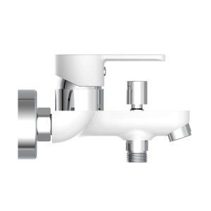 Eisl DIZIANI Wannenarmatur in Weiß-Chrom: Moderne Einhebelmischbatterie für die Badewanne.