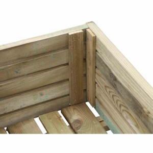Detailansicht Pflanzkasten Ella aus Holz, 80x40x28cm, Natur, FSC® zertifiziert.