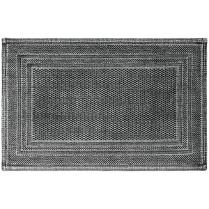 Anthrazitfarbener Spirella Elements Badteppich, 50x80 cm, mit melierter Optik und rechteckigem Design.