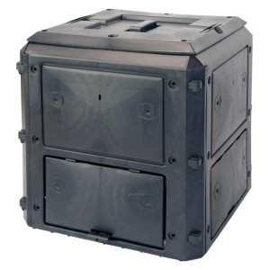 KHW Komposter Bio-Quick Basismodell, 420 l, anthrazit, mit Entnahmeklappe.