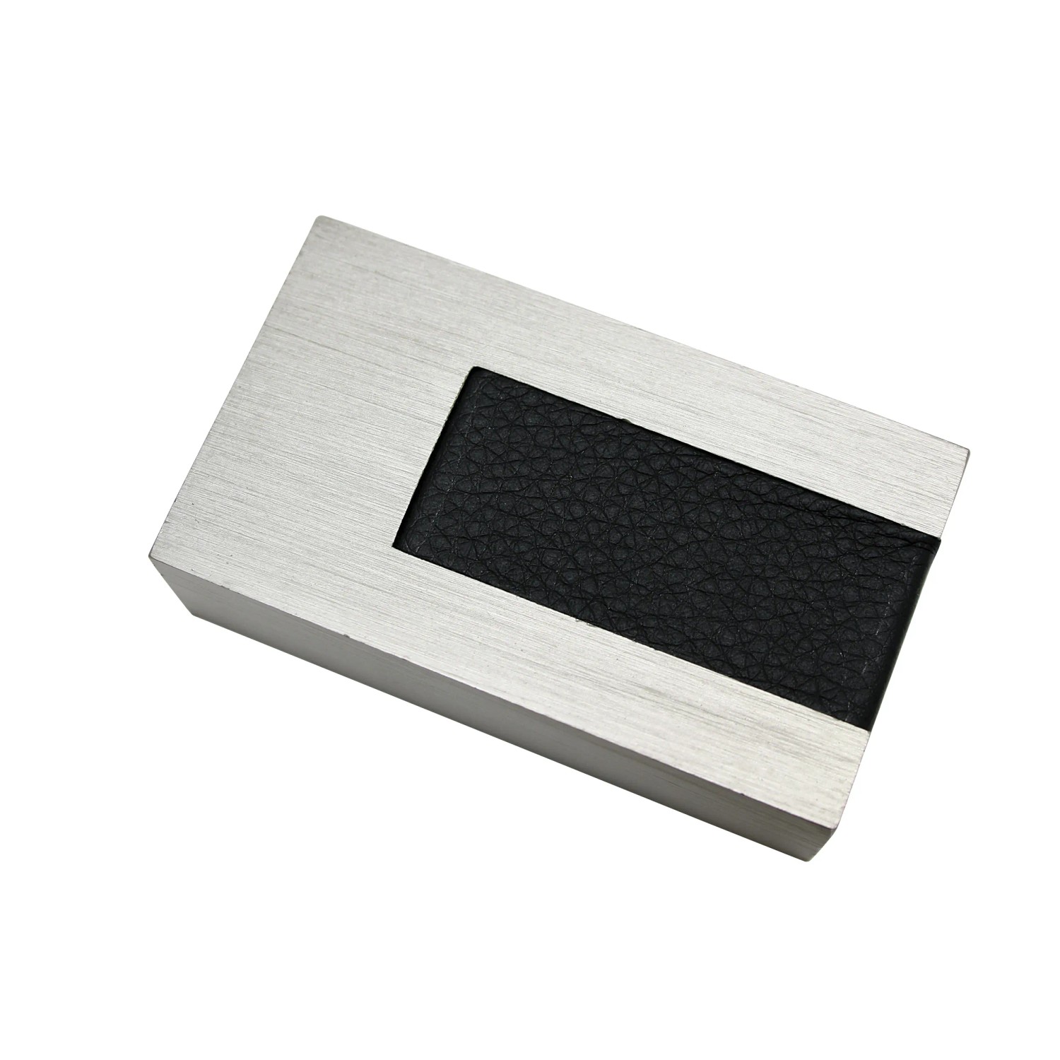 Gardinia Endstück Luxor Stripe, Stahl-gebürstet/Schwarz, 2er-Pack für Stilgarnituren.