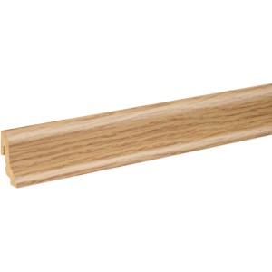 Sockelleiste FU018L Eiche Dekor, 18,5x38,5x2400 mm, MDF-Leiste mit Clip-System und Kabelkanal.