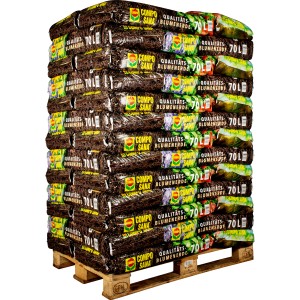 Palette Compo Sana Qualitäts-Blumenerde, 39 Säcke à 70 Liter Universalerde.