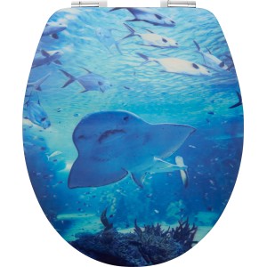 baliv WC-Sitz Batali mit Ozean-Motiv, Absenkautomatik und MDF-Kern.