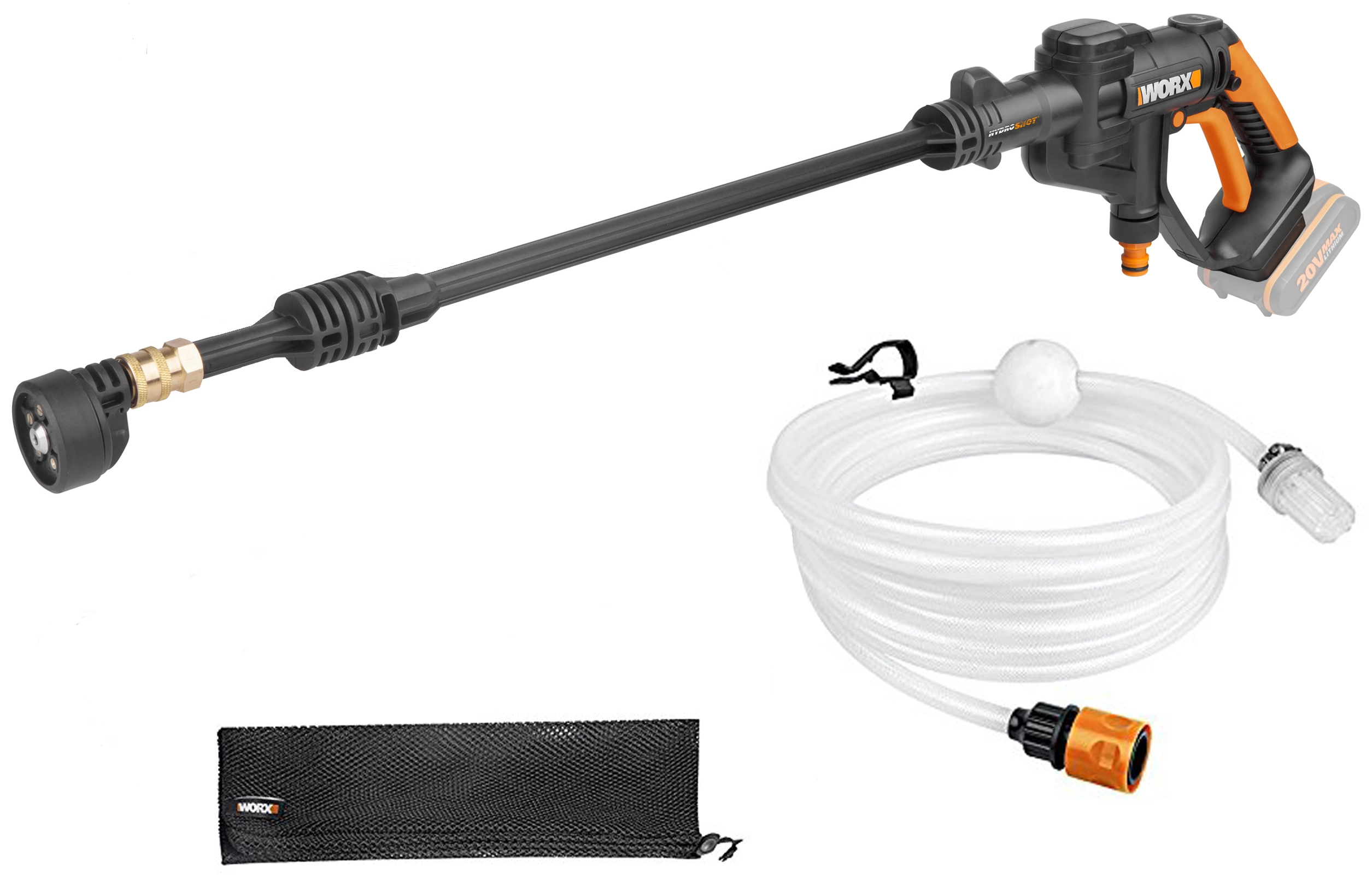 Worx Akku Hochdruckreiniger 20 V Hydroshot WG629E.9 transportabel