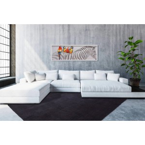 Lalee Teppich Velluto 400 Graphit, 80x150 cm, Kurzflorteppich im Wohnzimmer.