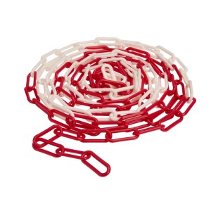Conacord Absperrkette, rot-weiß, 5 m Polyethylen Kette für vielseitige Anwendungen.