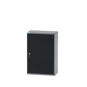 Küpper Hängeschrank, eintürig, mit 2 Fachböden, 60x40x20 cm, schwarz-hellgrau.
