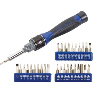 LUX Schraubendreher-Set, 31-teilig, mit Bitaufnahme und verschiedenen Bits für Schrauben.