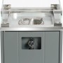 Buschbeck Terrassenheizer Loungefeuer Malta Grau, 7,5 kW, mit Glaswindschutz und Lavasteinen.