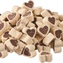 Primox Trainingssnack mit Lamm & Reis, herzförmige Hunde-Leckerlis in hellem Beige und Braun.