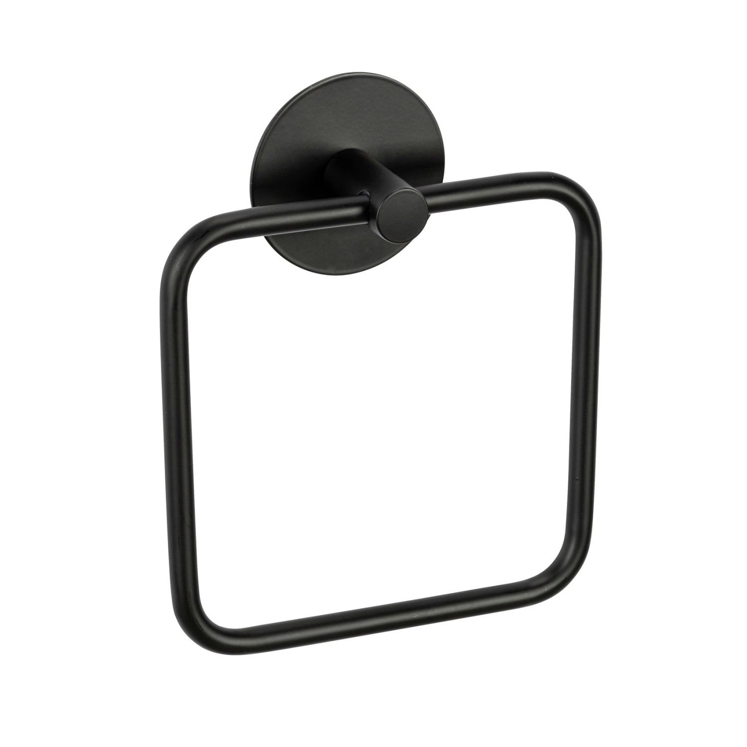 Schwarzer Schöner Wohnen Handtuchring Meleto zur Wandmontage.