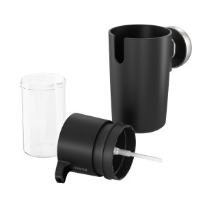 Tiger Cooper Seifenspender, 175 ml, gebürstet schwarz-Edelstahl, zerlegt.