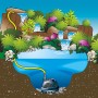 Ubbink Cascademax 6000 Teichpumpe im Einsatz für Wasserfall mit Bachlauf, 6600 l/h.