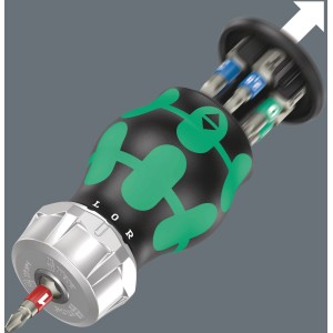 Wera Bicycle Set 5, 7-teilig: Kompakter Bit-Handhalter mit Bit-Magazin für Fahrradreparaturen.