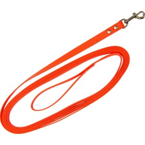 Leuchtorange Heim Hunde-Suchleine aus BioThane, 5 m lang, mit Handschlaufe und Karabinerhaken.