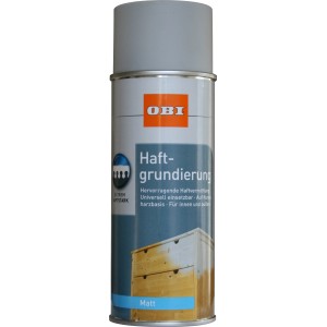 OBI Haftgrundierung Spray, Grau matt, 400ml Dose. Grundierspray für Holz, Metall, Kunststoff, Innen- und Außenbereich.