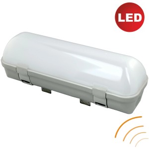 LED-Feuchtraumleuchte Midi Oval mit Sensor, 12W, 30cm Länge.