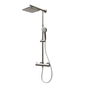 Schulte ExpressPlus Duschsystem Rain Classic mit Thermostat Kopfbrause eckig