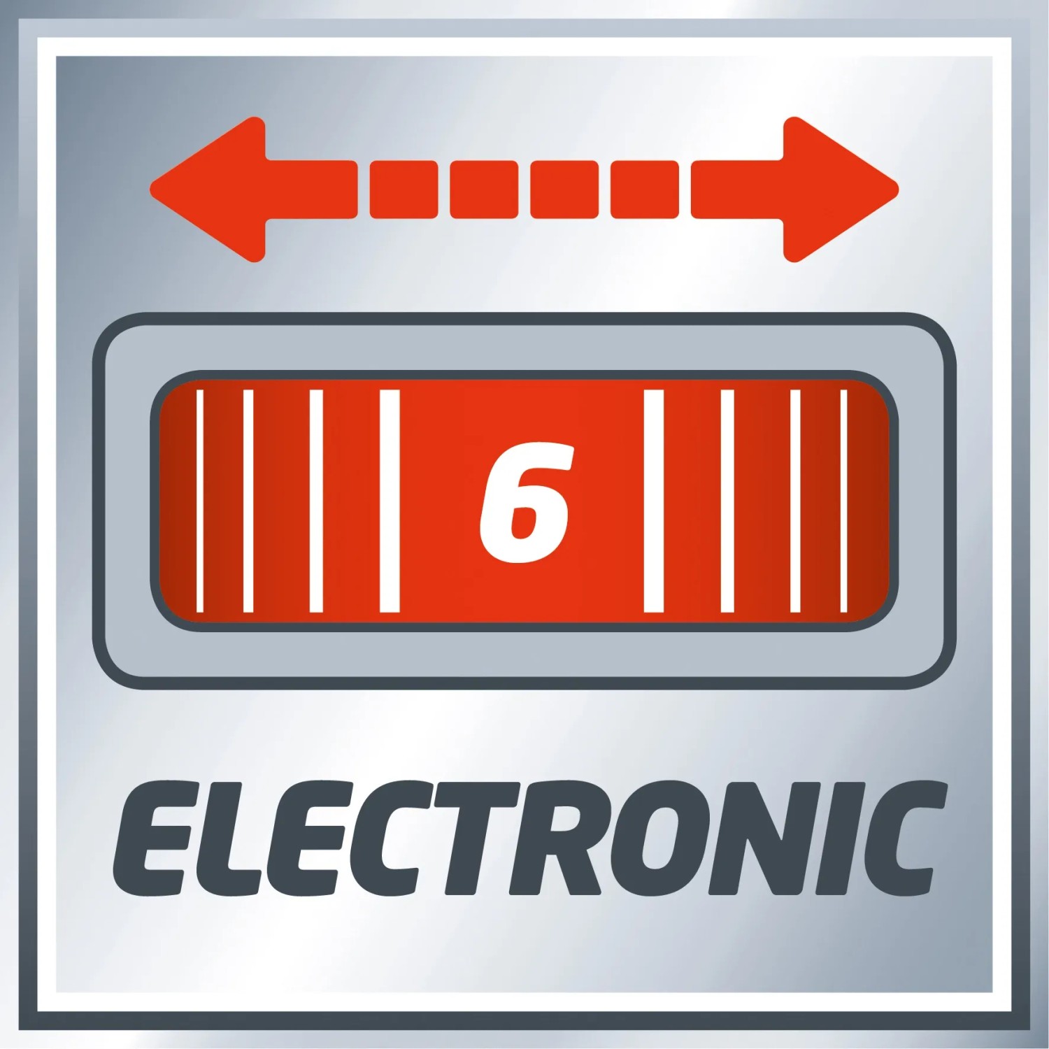 Detailaufnahme: Elektronische Drehzahlregulierung des Einhell Trockenbauschleifers.