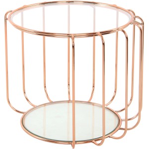 Kayoom Beistelltisch Shirley Rosé mit Glasablagen, Ø 40x50cm.