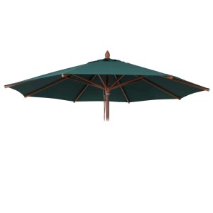 Dunkelgrüner Ersatzbezug für MCW Holz-Sonnenschirm C57b, rund, aus Polyester.