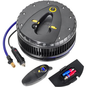 Michelin Hochleistungs-Kompressor 12V mit Reifendruckprüfer und Adaptern für Auto, Fahrrad und Ball.