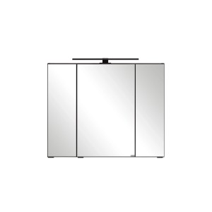 Held Möbel 3D-Spiegelschrank Padua, 80 cm, Graphitgrau mit LED-Leuchte.