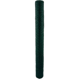 Grünes H+S Sechseckgeflecht, 13x13mm, 0,5x10m, Drahtgeflecht Rolle.