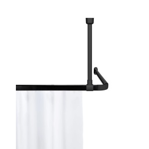 Schwarze Schöner Wohnen Deckenstütze Jete zur Stabilisierung einer Duschstange.