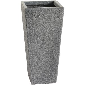 Anthrazitfarbener Pflanztopf/Pflanzsäule aus Fibreclay, 64,5 cm hoch.
