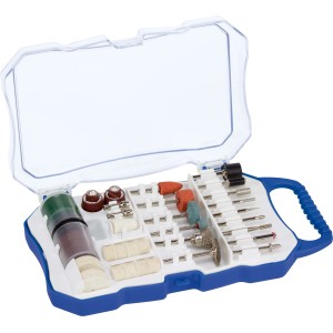 LUX Minitool-Set, 60-teilig im Koffer, Zubehör zum Trennen, Schleifen, Fräsen, Polieren und Bohren.