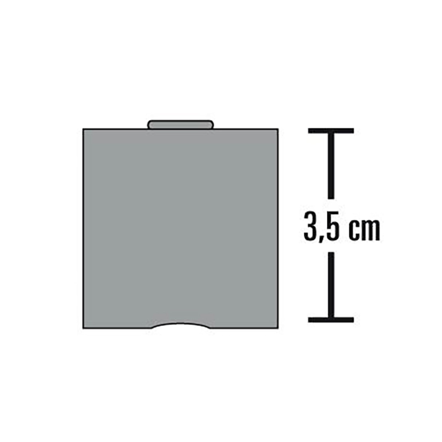 Schöner Wohnen Deckenträger Matteo, schwarz matt, Seitenansicht mit Maßangabe 3,5 cm.