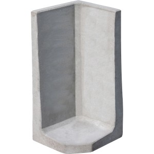 Diephaus L-Stein Ecke, unbewehrt, grau, 100x50x50x7 cm, für Mauersysteme und Einfassungen.