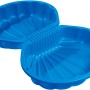 Blaue Big Sandmuschel, 73x88x22 cm, geöffnet. Sandkasten für Kinder.