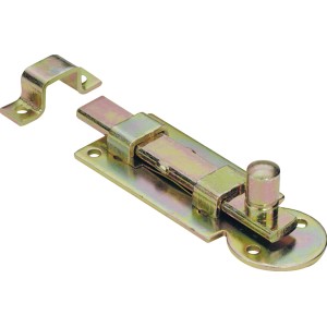 Verzinkter Hettich Knopf-Schubriegel (25x80mm) für Möbeltüren und Gartentore.