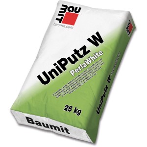 Sack Baumit UniPutz W PerlaWhite, Kalk-Feinputz für Innen & Außen, 25 kg.