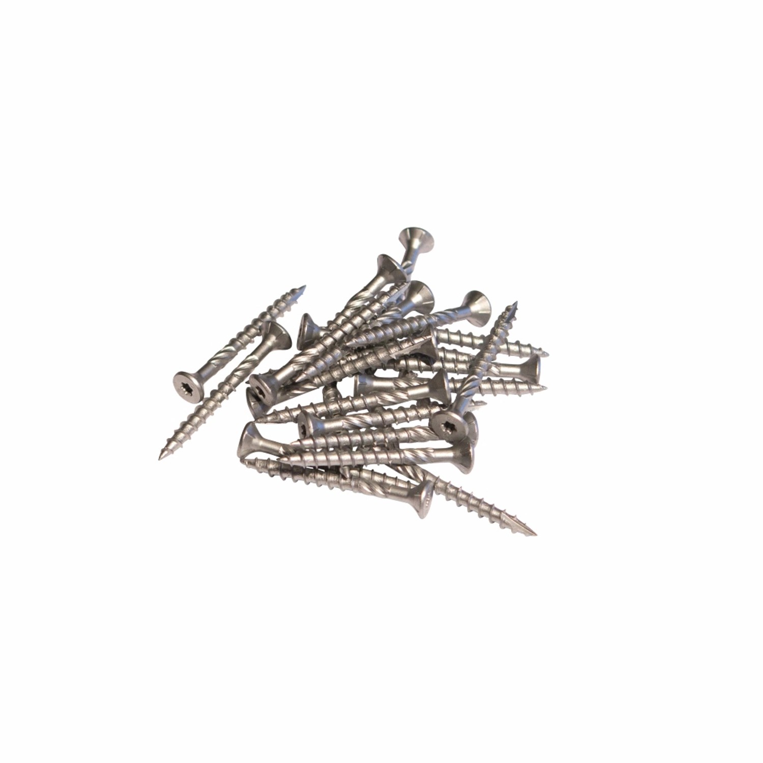 Nahaufnahme von Schrauben für den Sichtschutzzaunbau.