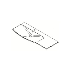 Fackelmann Lugano Einbauwaschbecken, 115 cm, links, weiß, aus Gussmarmor.