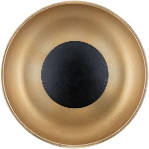 Paulmann GU10 LED-Lampe, 4,9W, warmweiß, goldener Reflektor und schwarzer Sockel.