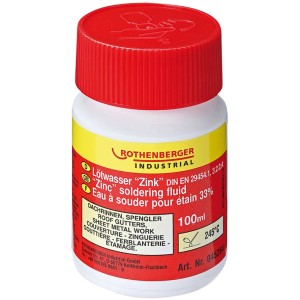 Rothenberger Lötwasser Zink, 100ml Flasche für Weichlötarbeiten an Zink und Stahlblech.