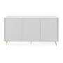 Selsey Sideboard Bello mit Lamellenfronten 154 cm Weiß mit Goldenen Beinen_6