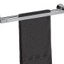 Wenko Badetuchstange Duo Maribor, silber glänzend, mit Handtuch. Handtuchhalter zur Wandmontage.