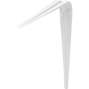 Weißer Regalträger Model 6, 40x35 cm, für Regalböden und Möbelbau.