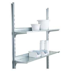 Biohort Regalböden für Gartenhaus Europa/AvantGarde, verzinkt, mit Zubehör auf zwei Ebenen.